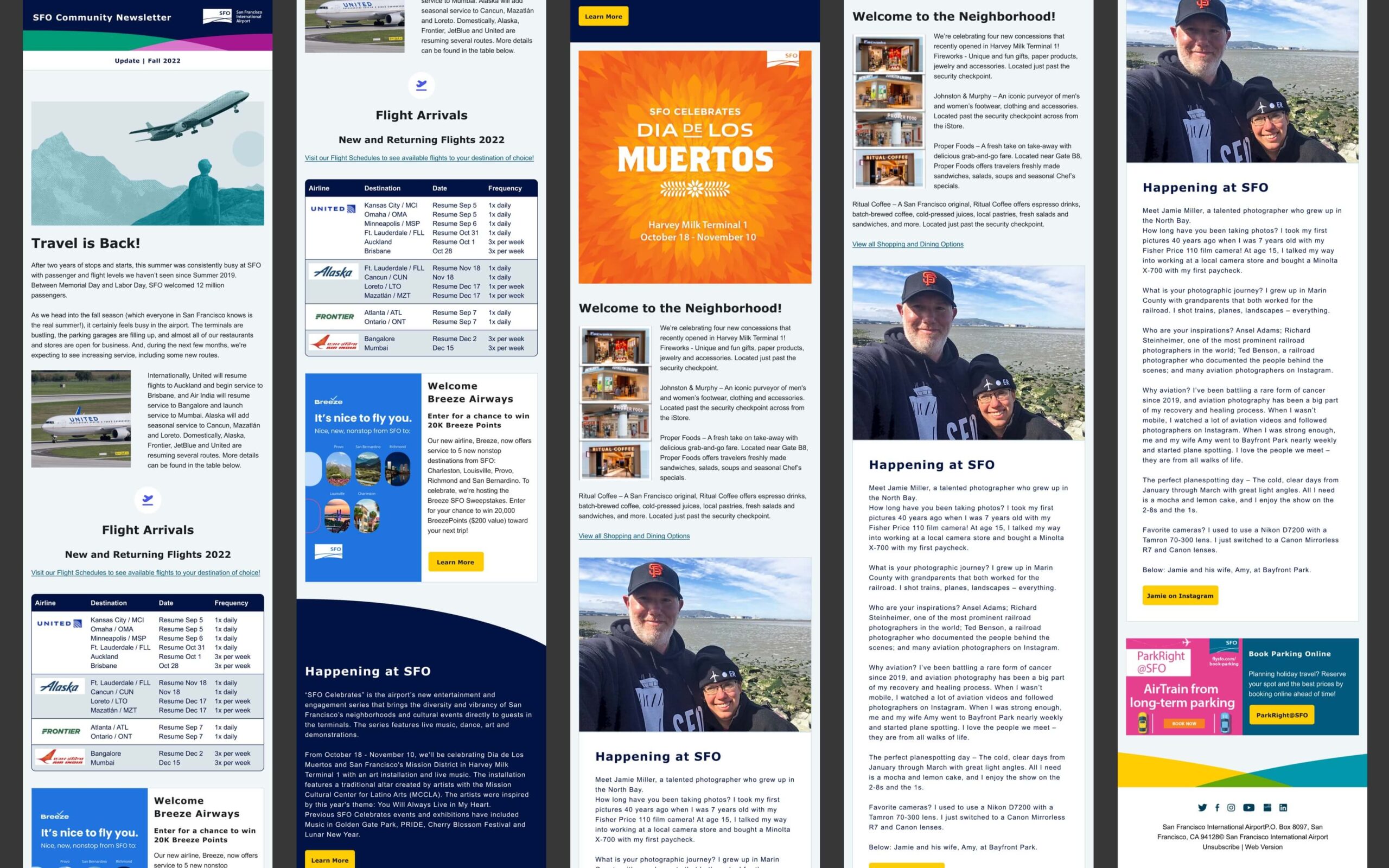 Collage of an alternate design for html emails.