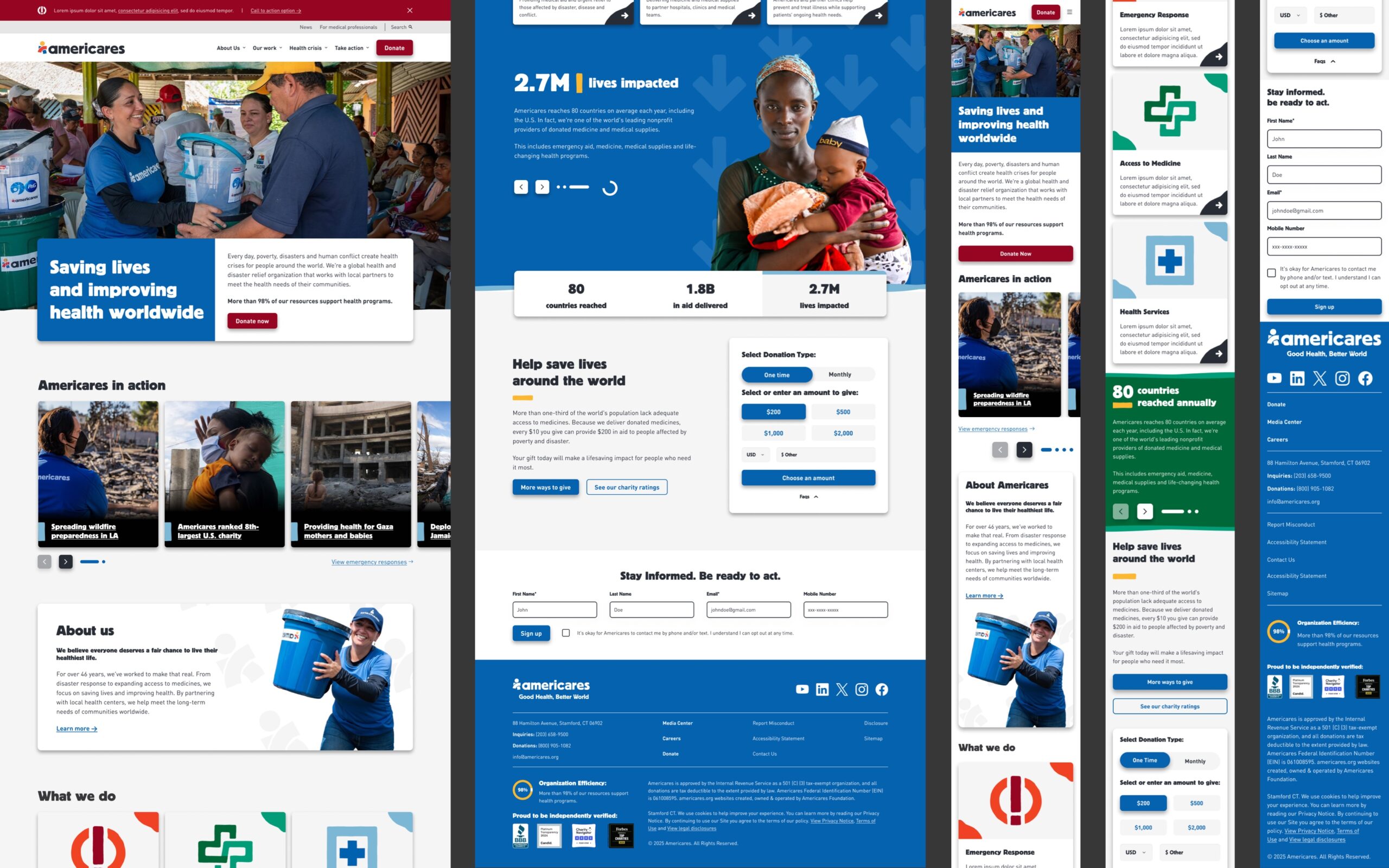 Home page desktop and mobile collage.