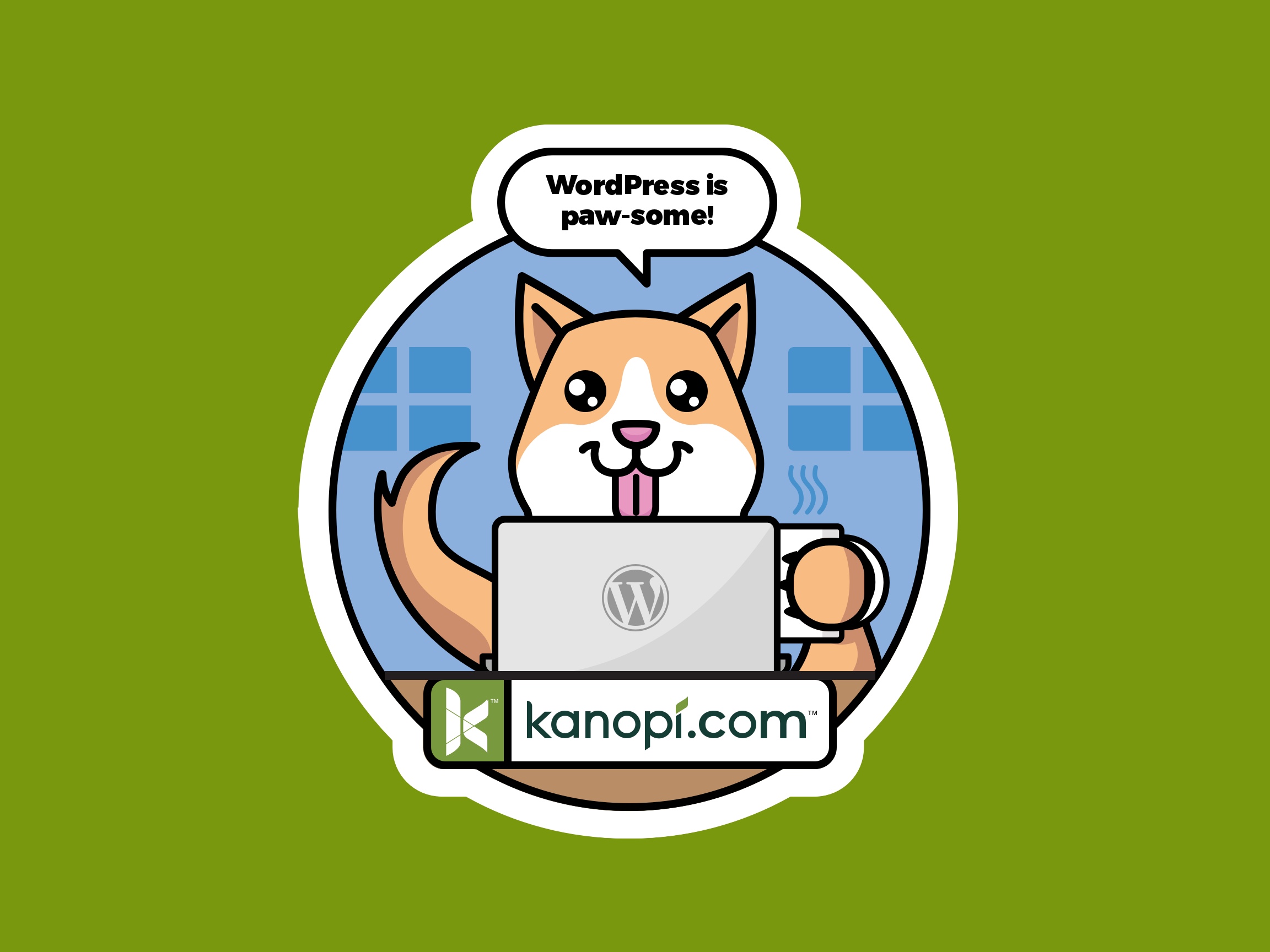 Company sticker created for a developer conference.